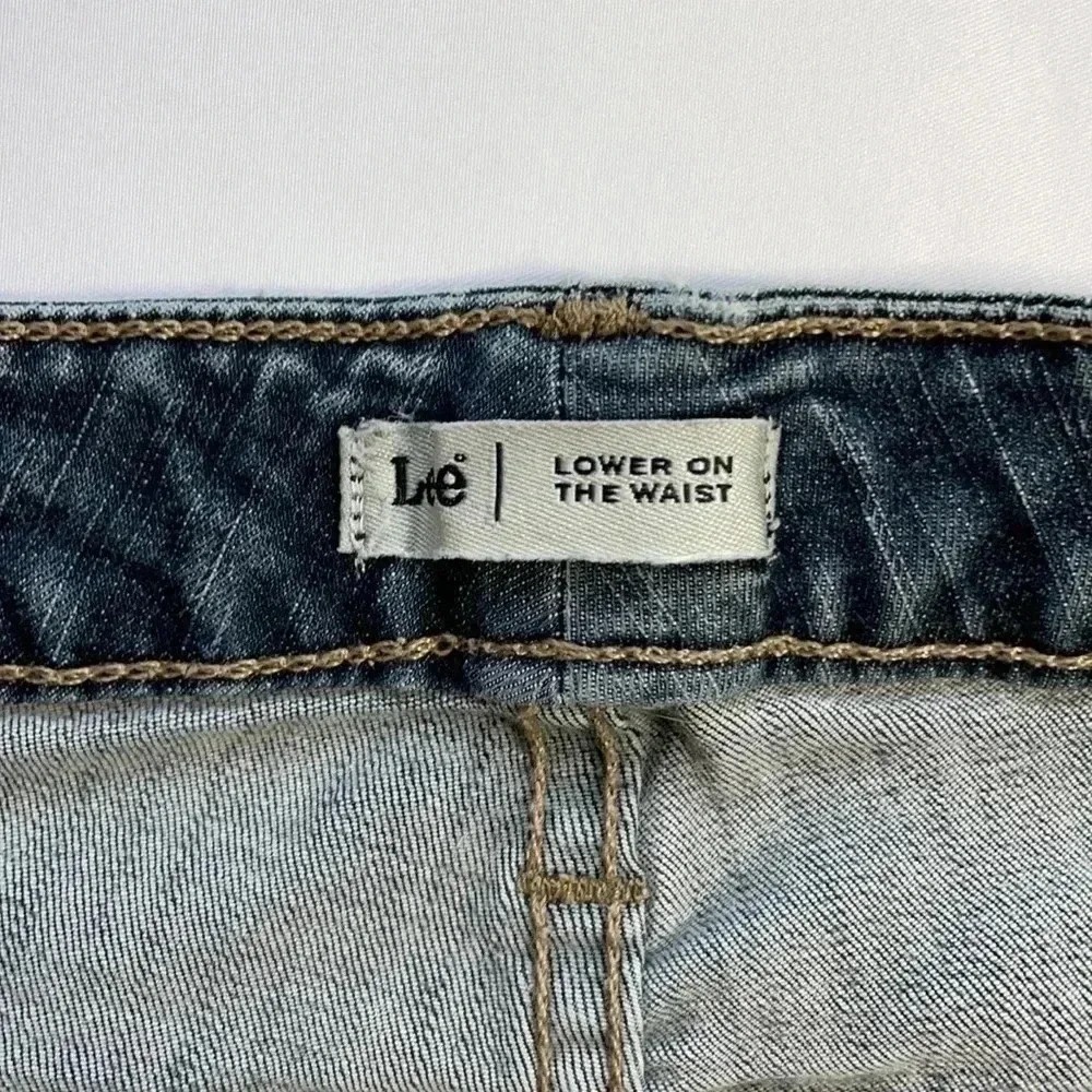 Lee Bootcut Jeans Women 6 Petite Blue Medium Wash Low Rise Stretch Denim - Picture 9 of 11